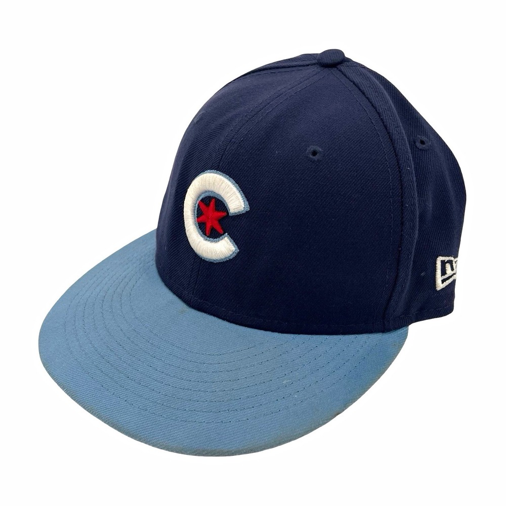New Era Chicago Cubs 59FIFTY Fitted MLB Cap Hat Navy/Blue Size 7